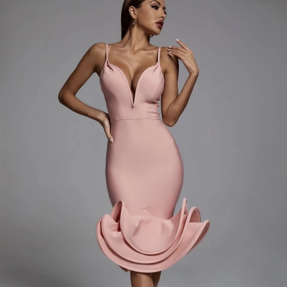 BLUSH BANDAGE DRESS